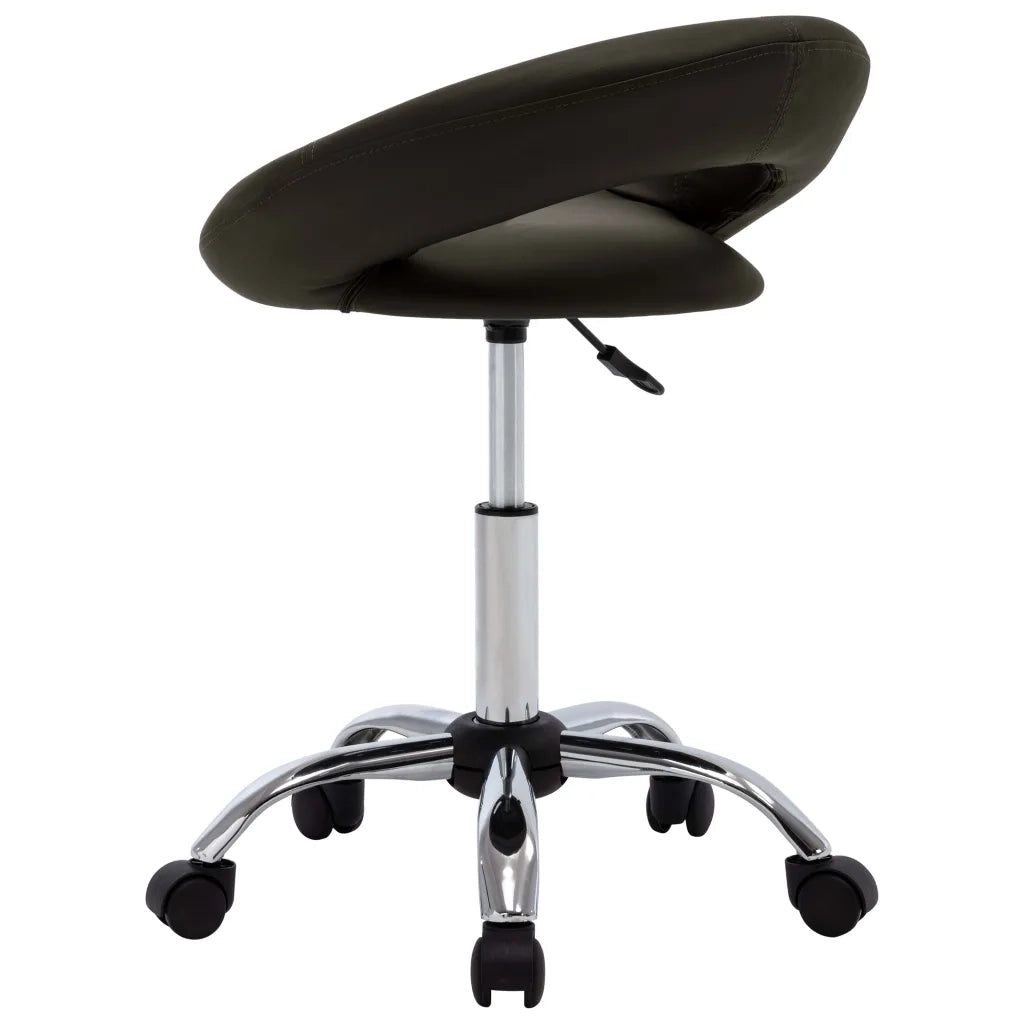Sedia da Lavoro con Ruote Marrone in Similpelle 323666