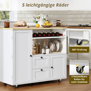 ISOLA CUCINA pieghevole 104x45(69)x89 cm MDF naturale/bianco