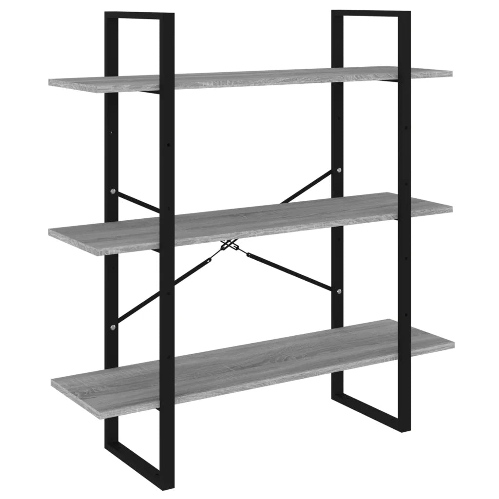 Libreria Grigio Sonoma 100x30x105 cm in Legno Multistrato 821322