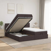 Letto Ottomano con Materasso e LED Marrone Scuro 200 x 200 cm 3457283