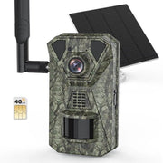 Camera Solare 4G - Observazione Fauna - Altoparlanti a Due Vie - Batteria 7800 mAh - Nero
