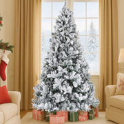 Albero di Natale Innevato Bianco Foltissimo 180cm 1000 Rami Pvc Ignifugo