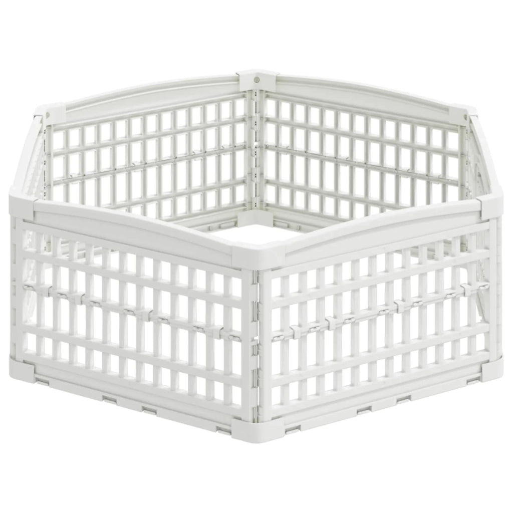 Panchetto per Cani a 6 Pannelli Bianco 122 x 106 x 40 cm 42027217