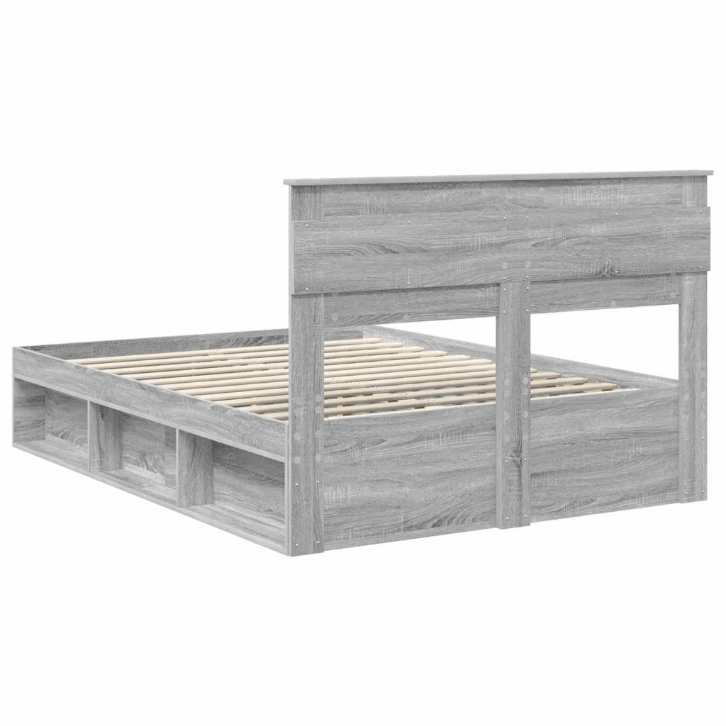 Struttura del letto Grigio Sonoma 140 x 190 cm Pino massello 3409756
