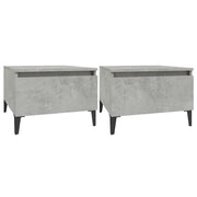 Tavolini 2 pz | Tavolo laterale Grigio Cemento 50x46x35 cm in Legno Multistrato