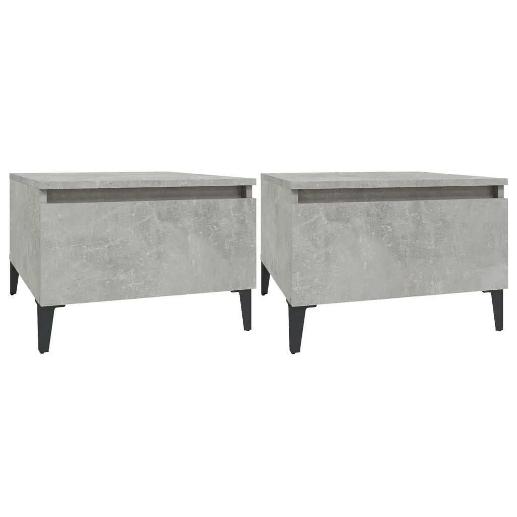 Tavolini 2 pz | Tavolo laterale Grigio Cemento 50x46x35 cm in Legno Multistrato