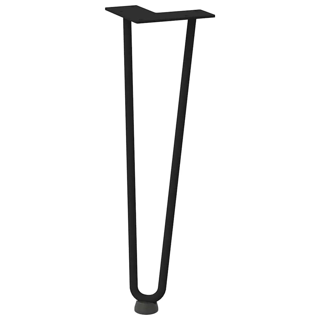 Set di 4 gambe a forcina per tavolino da caffè 42 x 12 x 12 cm estetica moderna acciaio nero 02_0056719
