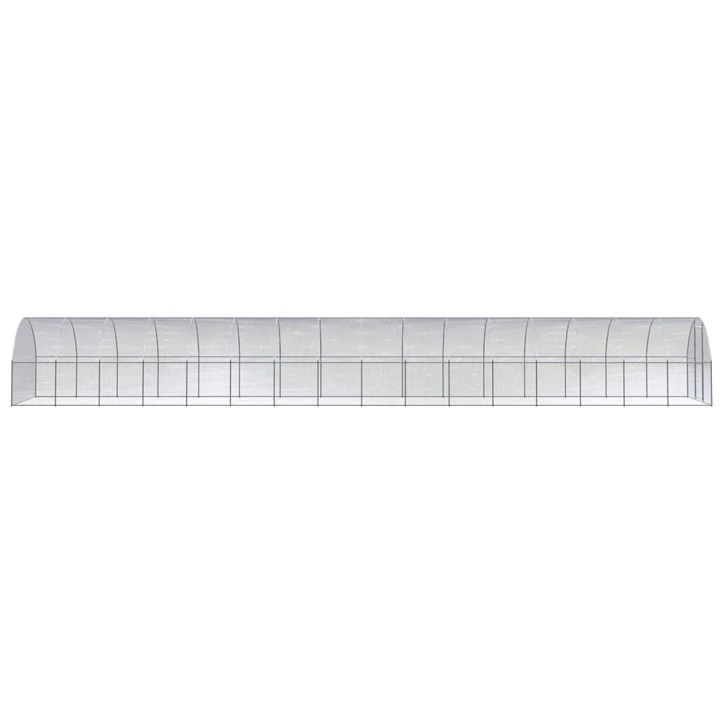 Pollaio recinto per polli da esterno 3 x 16 x 2 m acciaio zincato argento 02_0044002