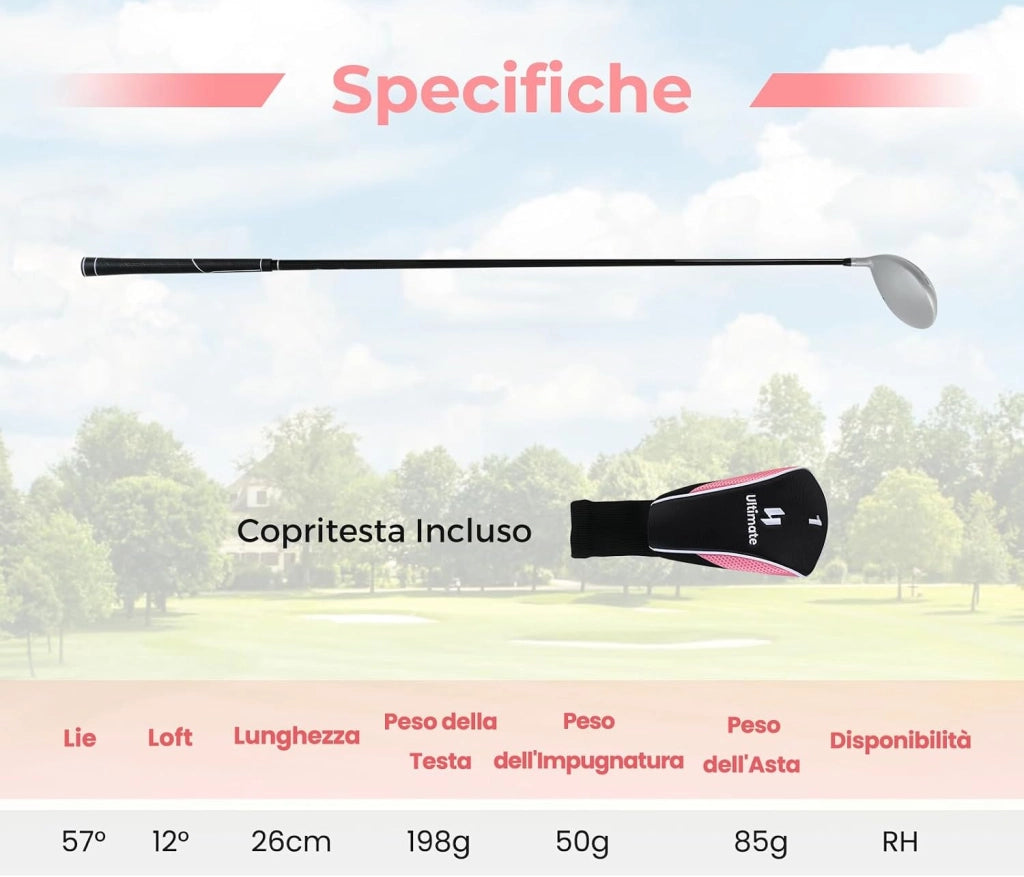 Mazza da Golf Singola, Putter da Golf per Uomo/Donna 460CC, Asta in Carbonio e Impugnatura Antiscivolo in TPR, Ideale per Principianti e Professionisti, Allenamento all'Aperto (12)