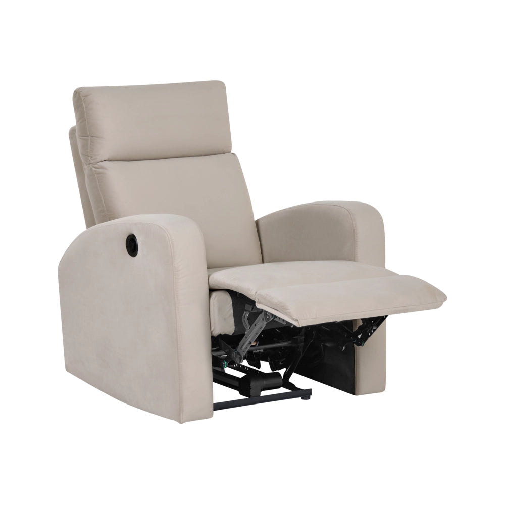Set divano reclinabile elettrico rivestito in velluto beige divano a 2 posti con poltrona design moderno funzione relax