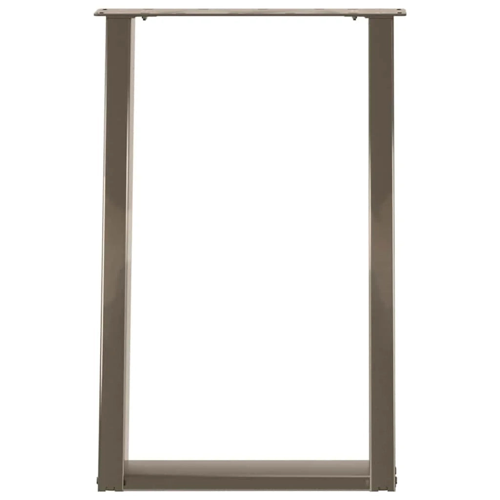 Set di 2 gambe per tavolo da pranzo a forma di U 60 x 73 cm robuste e stabili design moderno in acciaio naturale 02_0057071