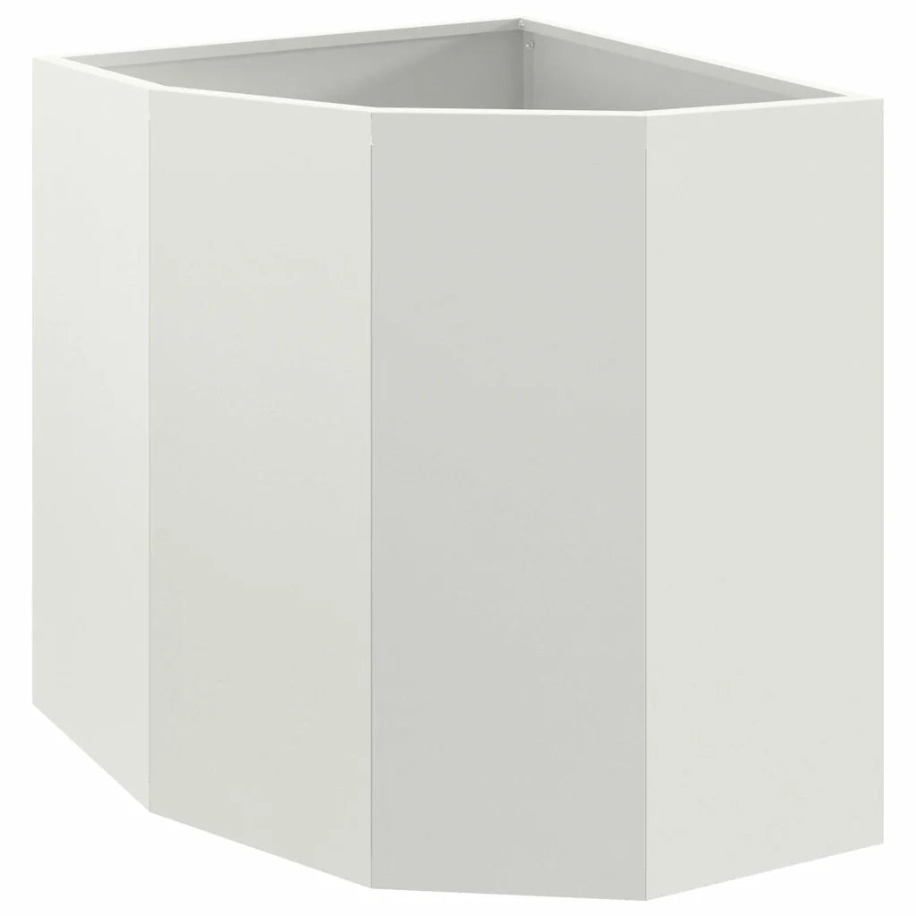 Fioriere | Cassetta per fiori | Vaso d'angolo Bianco 45 x 45 x 50 cm Acciaio