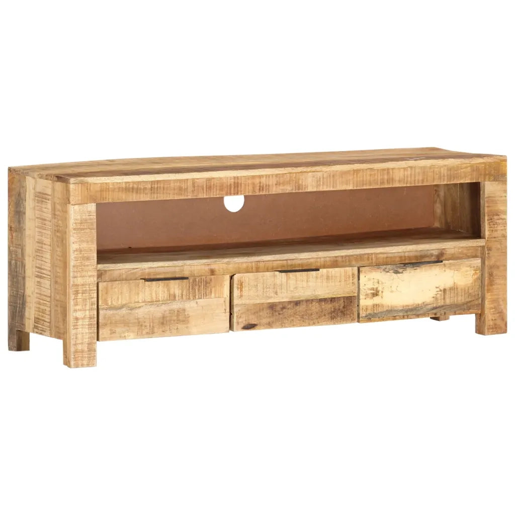 Mobile Porta TV 110x30x40 cm in Legno di Mango Grezzo