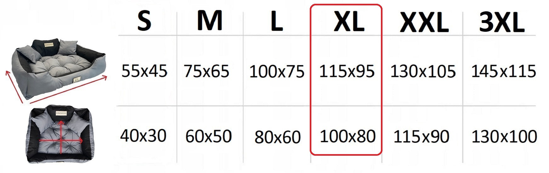 AIO FACTORY 115x95 cm KINGDOG MM43 Cuccia per cani personalizzabile nera