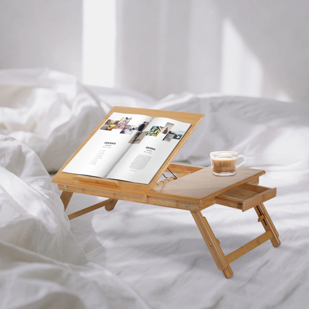 Tavolino da letto per laptop in bamb¨´ regolabile pieghevole ¨C Xylo ¨C Naturale