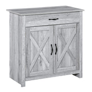 Credenza Cucina Country con Armadietto 2 Ante e Cassetto ¨C zephmum ¨C 80x39.7x80cm, Grigio
