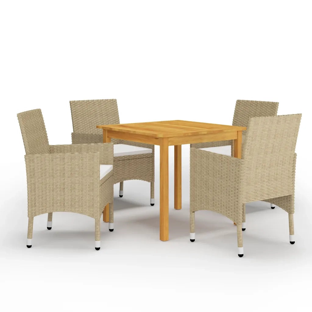 Set Mobili da Pranzo per Giardino 5 pz Beige  cod mxl 40753