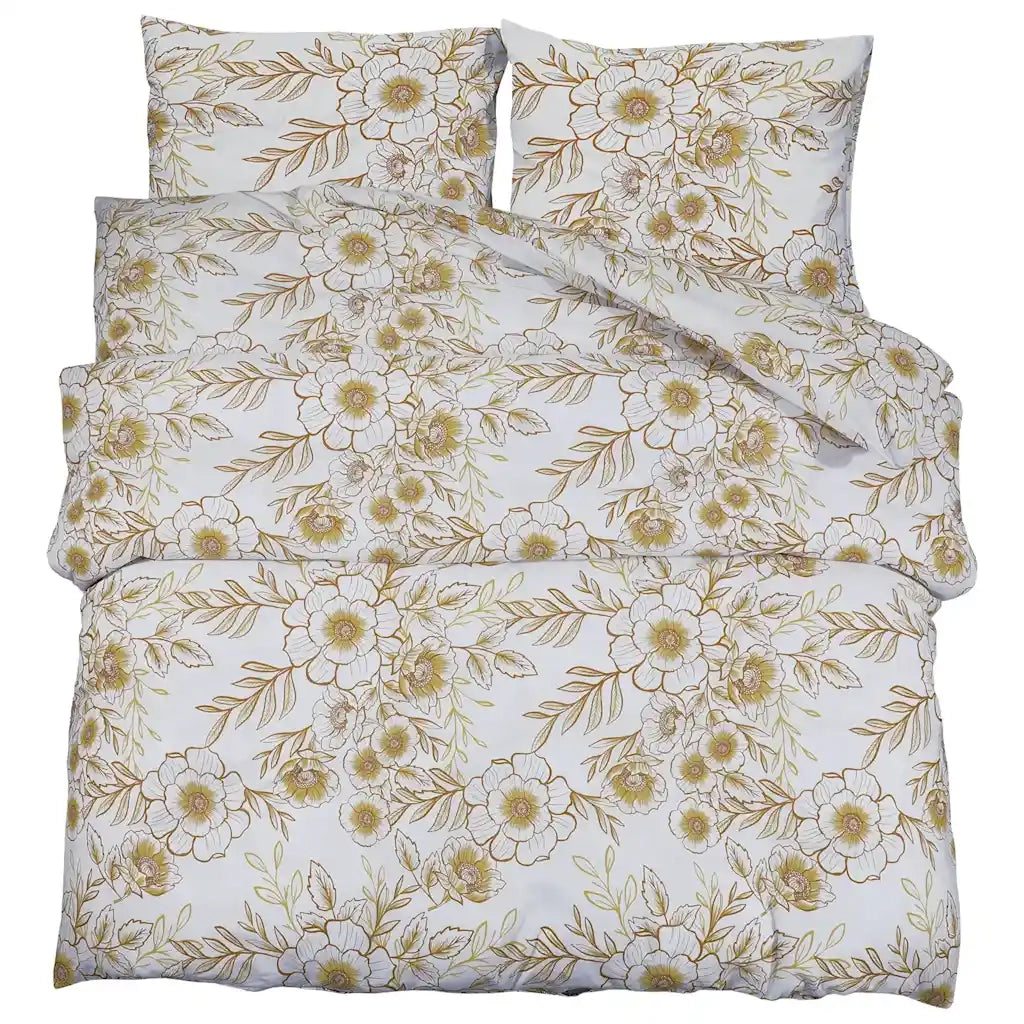 Set Copripiumino Bianco e Marrone 200x200 cm in Cotone CFW8767312