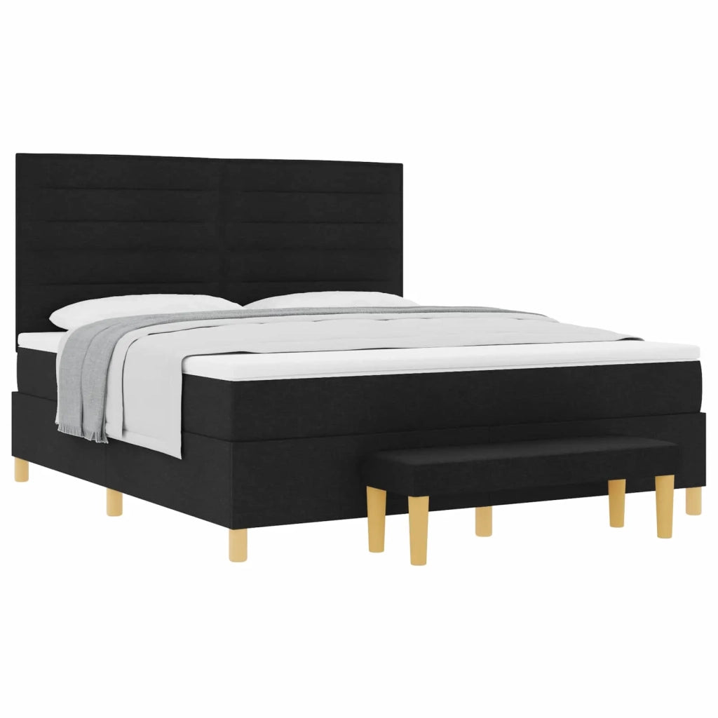 Letto a molle con testiera Nero 200 x 180 cm Tessuto 3344242