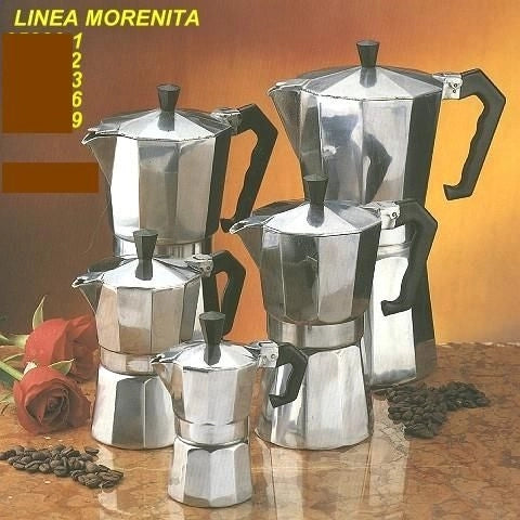 Macchinetta Caffè Caffettiera Moka Bialetti Morenita in Alluminio 9 Tazze