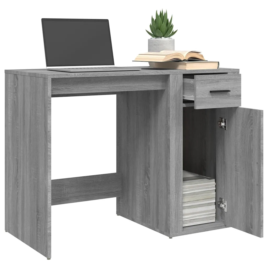 Scrivania | Tavolo da Ufficio Grigio Sonoma 100x49x75 cm in Legno Multistrato