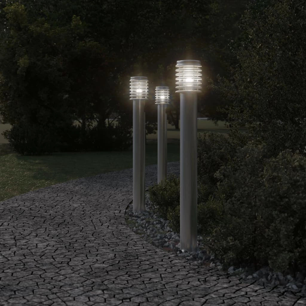 Lampada da terra per esterni in argento 110 cm acciaio inox argento 02_0042515