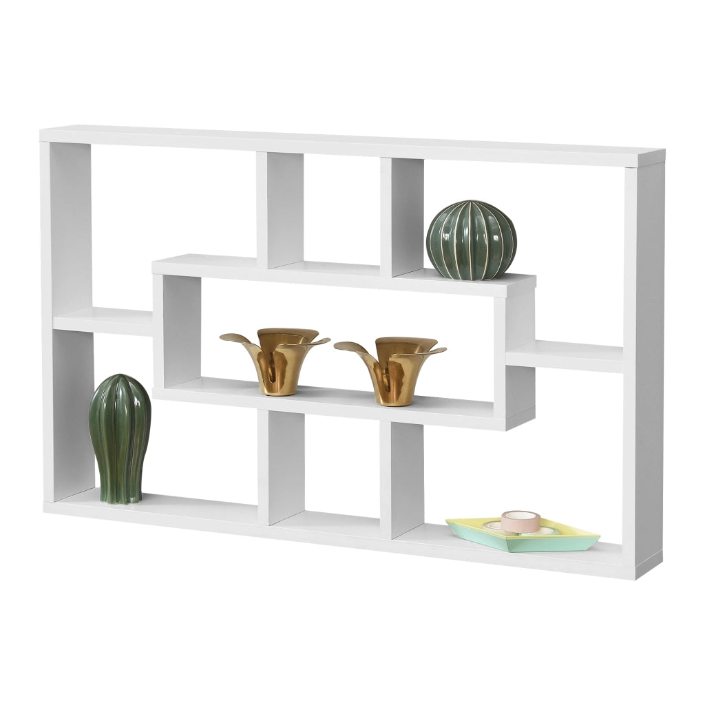 Scaffale da Parete Qinngua con 7 Scomparti Portaoggetti 77x10x48 cm Bianco [en.casa]