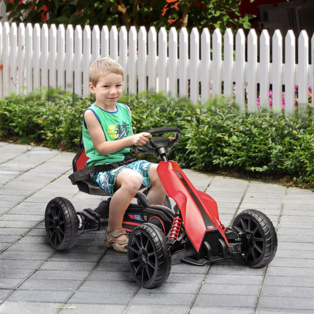 Kart Elettrico Bambini 12V ¨C Xylo ¨C Rosso 3-8 Anni con Cintura Sicurezza 100x58x58,5cm