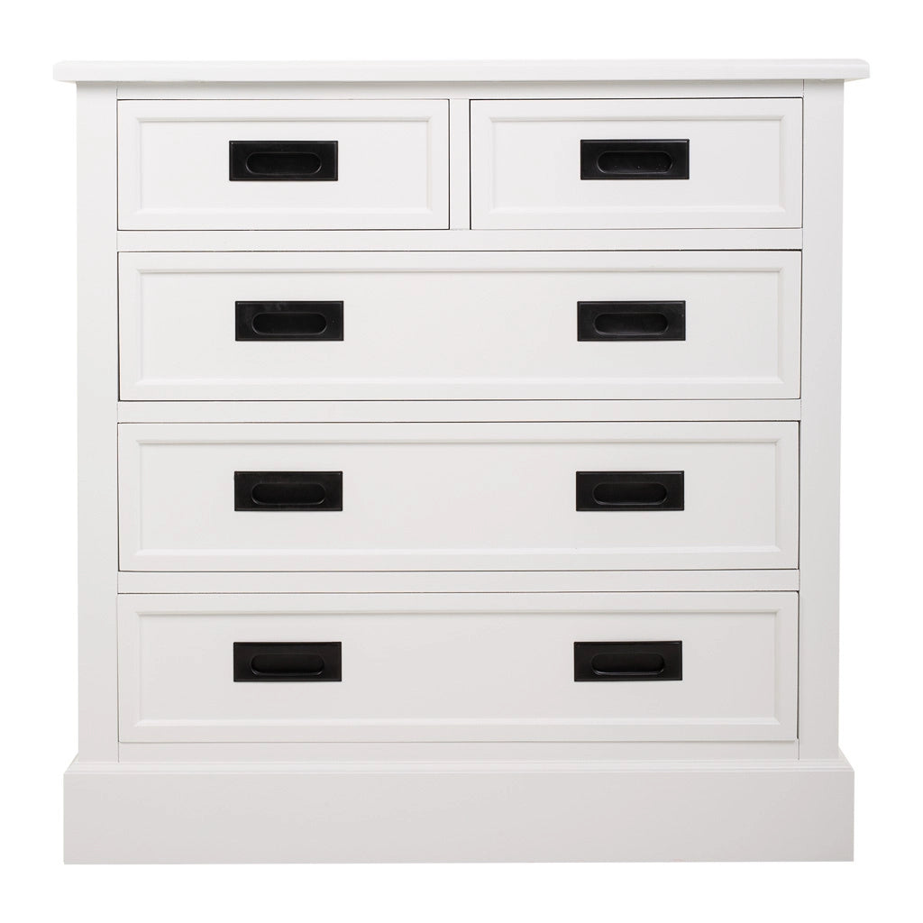 Cassettiera in legno bianco 80x40x80,5h