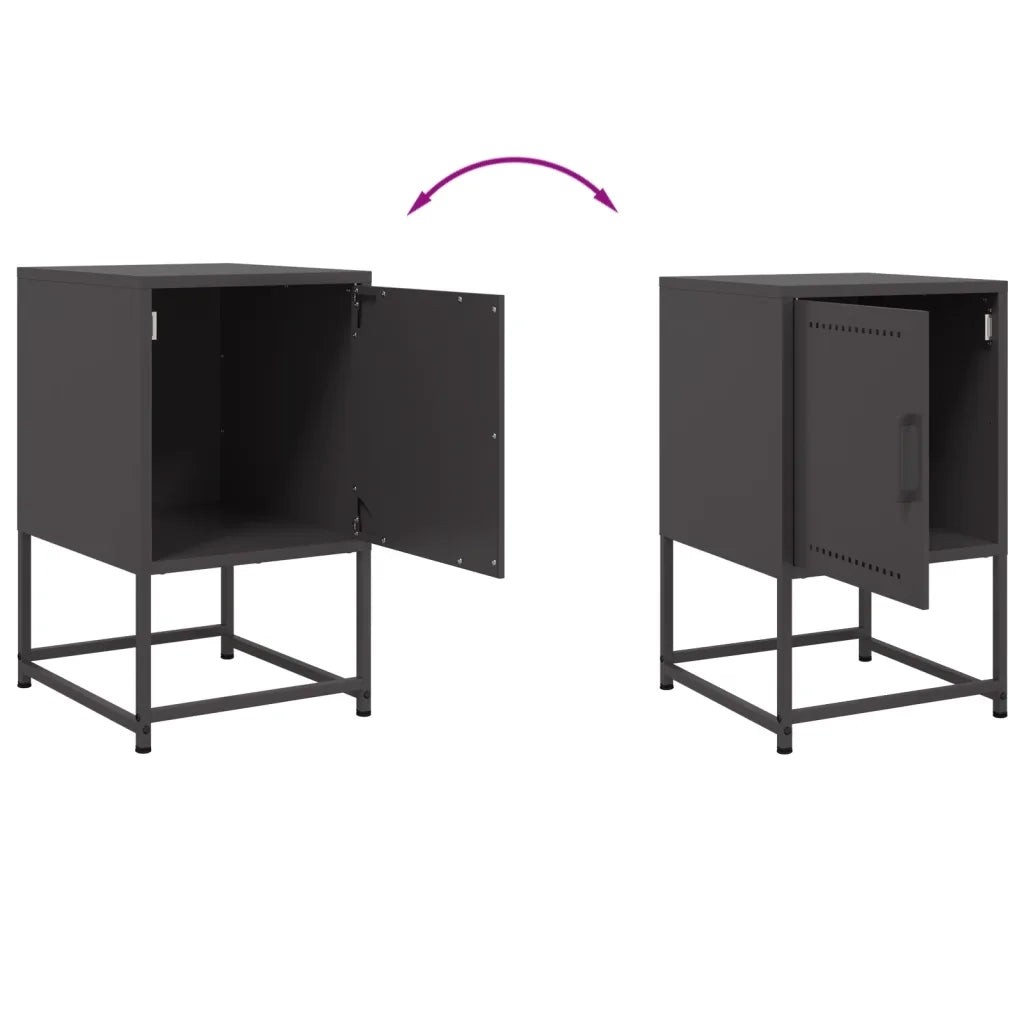 Comodino Nero 36x39x60,5 cm in Acciaio 846446