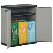 Armadio per Rifiuti da Giardino Grigio e Nero 68x40x85 cm in PP 340987