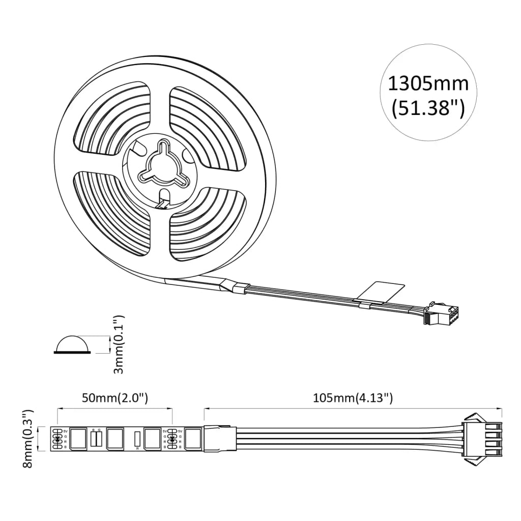 Striscia LED 2 pz Nero e trasparente 1200 mm Rame e plastica CFW3868464