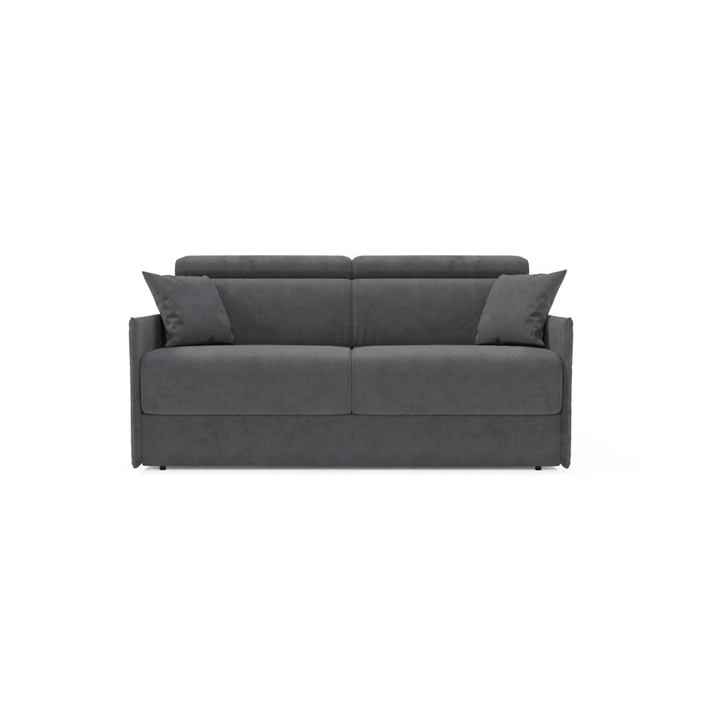 Miryam Divano letto con poggiatesta reclinabili e comfort maxi - design compatto in morbido tessuto smacchiabile T31 169 cm antracite