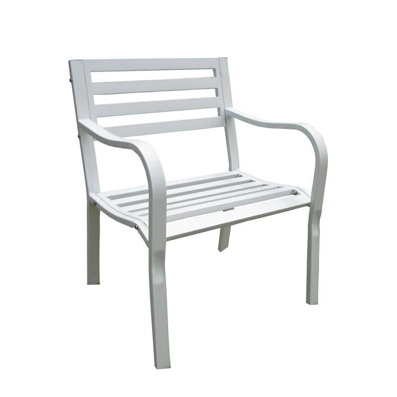 POLTRONA CHLOE IN ACCIAIO VERNICIATO A POLVERE 60 X 56 X H85 CM COLORE BIANCO