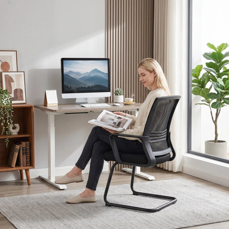 SEDIA Conferenza ergonomica Set da 2 pezzi 58,5x57,5x93 cm Nero Mesh