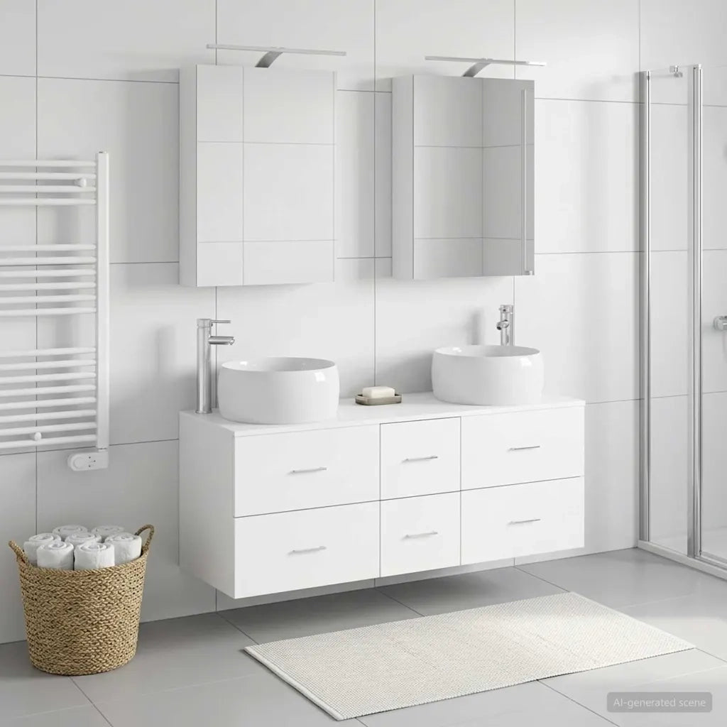 Set di mobili per il bagno 5 pcs Bianco 3407031