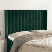 Testiera ad Orecchio Verde Scuro 147x23x118/128cm in Velluto