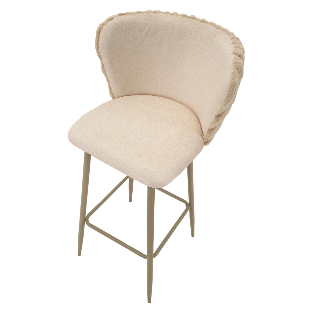 Kalpa, Sgabello Imbottito, 55x58x106h cm Bianco Crema