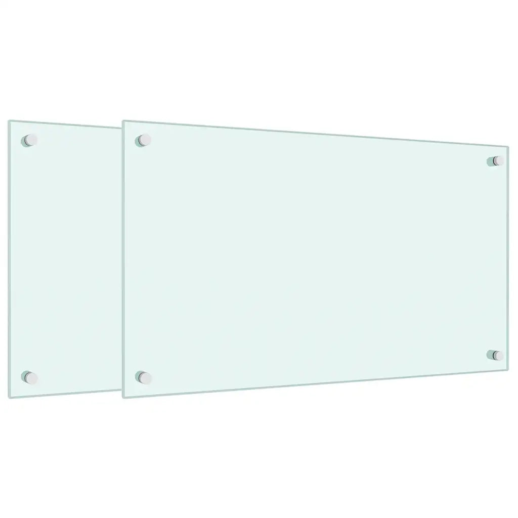 Paraschizzi per Cucina 2 pz Bianchi 70x40 cm in Vetro Temperato 3315783