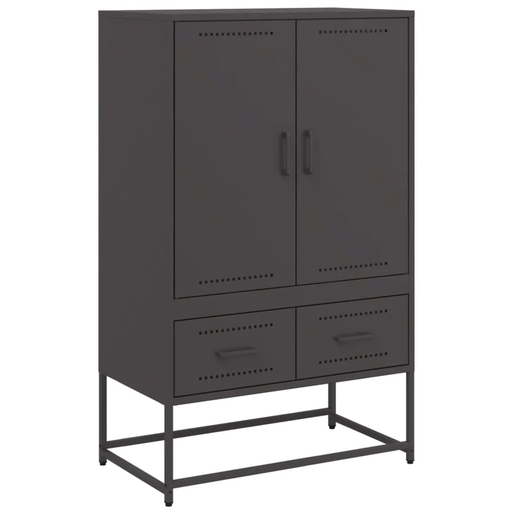 Buffet credenza cassettiera mobiletto mobile contenitore organizer cucina soggiorno salotto alto 68 x 39 x 111,5 cm acciaio nero 02_0034963