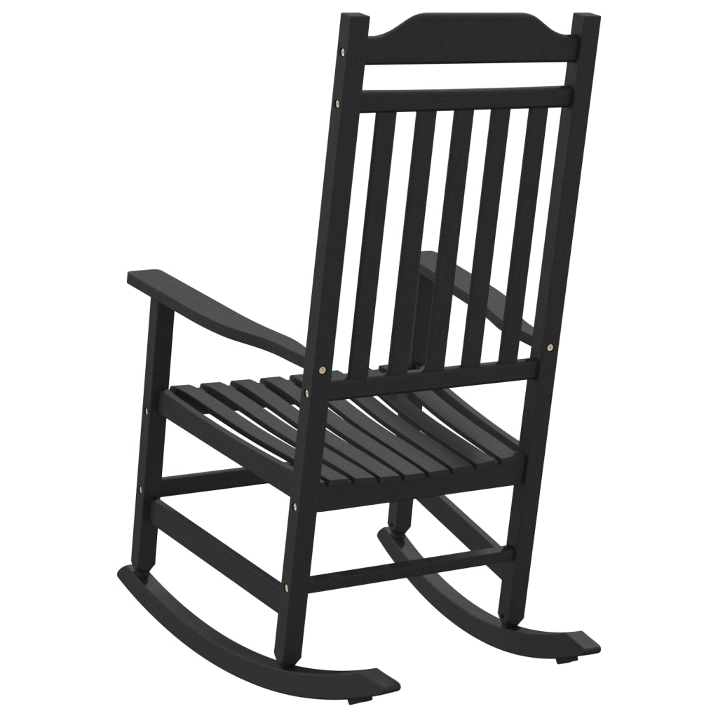 Sedia a dondolo da giardino Nera 65x84x114 cm HDPE