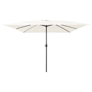 Ombrellone da giardino moderno 295 x 295 x 245 cm pieghevole pratico stile pulito realizzato in poliestere color sabbia 02_0058795