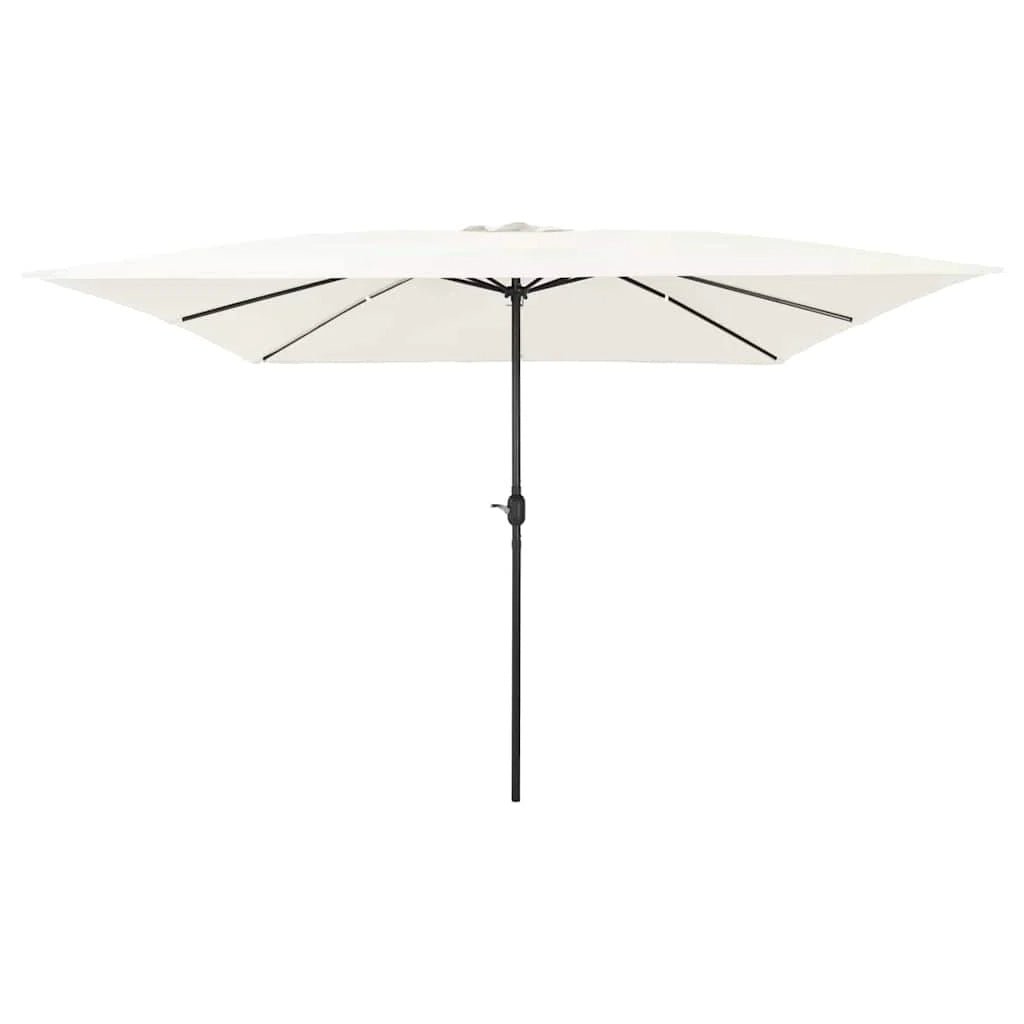 Ombrellone da giardino moderno 295 x 295 x 245 cm pieghevole pratico stile pulito realizzato in poliestere color sabbia 02_0058795