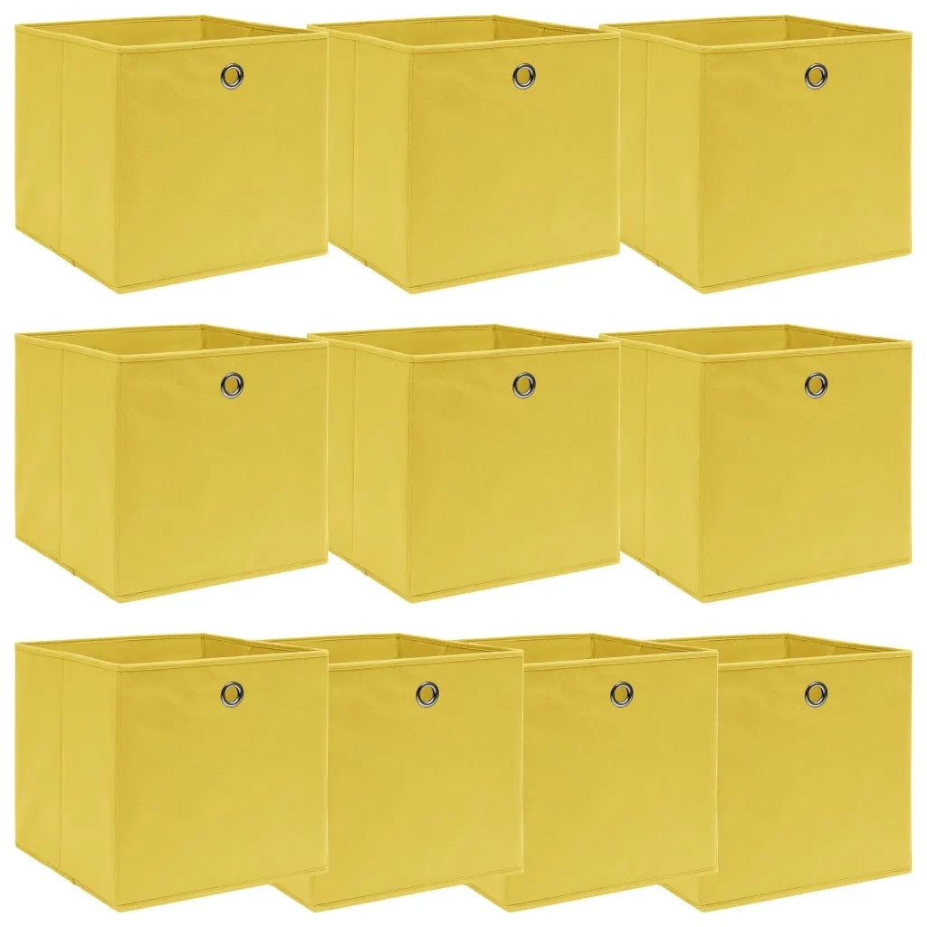Scatole 10 pz Gialle 32x32x32 cm in Tessuto cod mxl 48193