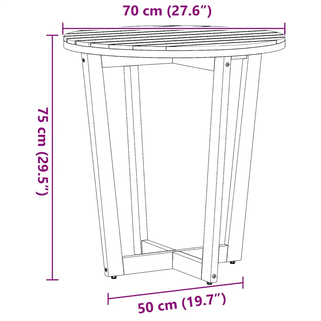 Set da pranzo da giardino a 3 pz in Legno Massello di Acacia 3334768