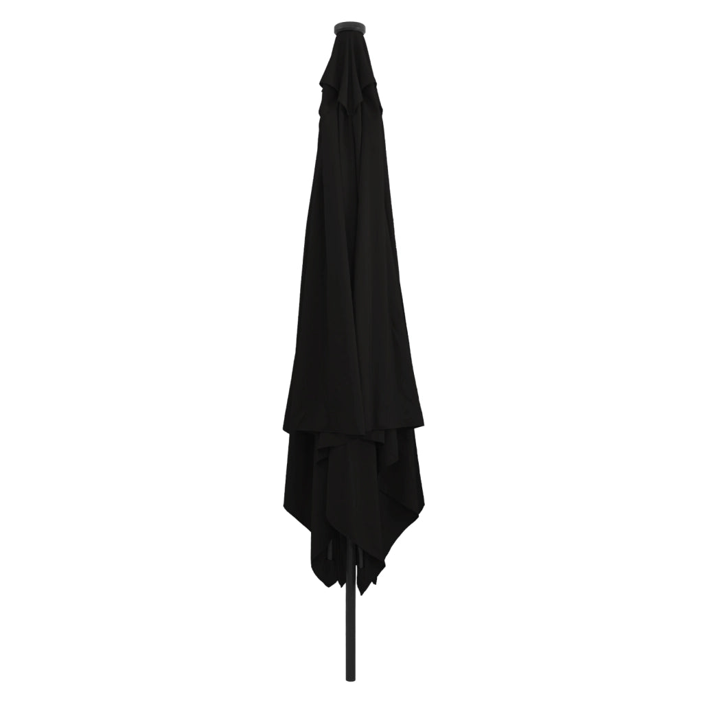 Parasol da giardino quadrato  con luci LED 295x245 cm Â– Nero