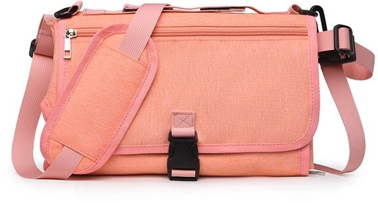 Verschoonmat portatile per bambino - Set di cambiamento per bambino da viaggio con tasca per pannolino, verschoonmat portatile intelligente, set di viaggio per bambino, regalo per neonato maschio e femmina - rosa, classico