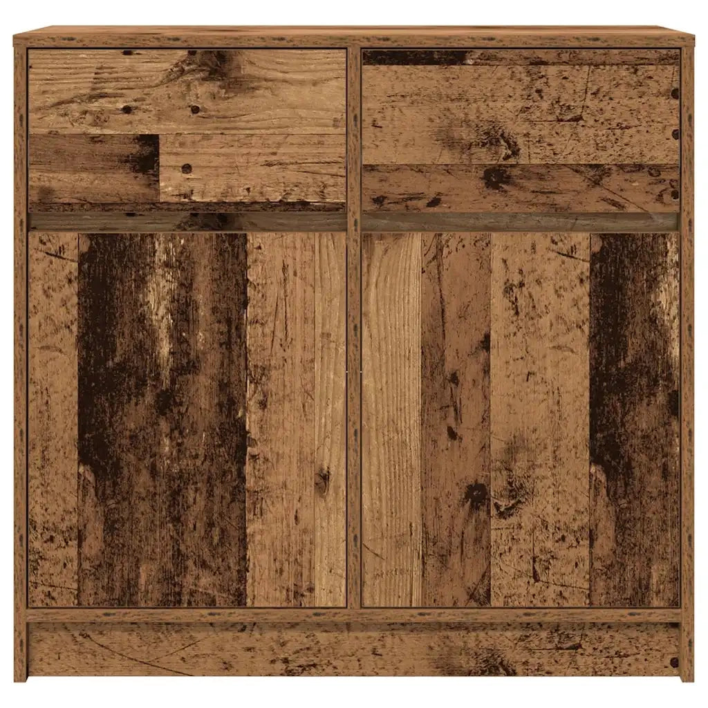 Credenza con Cassetto Legno Antico 80x34x76 cm in Truciolato 861542