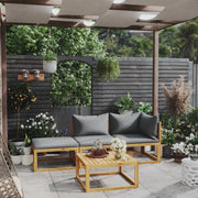 Set Divani da Giardino 4 pz con Cuscini in Massello di Acacia cod mxl 37818