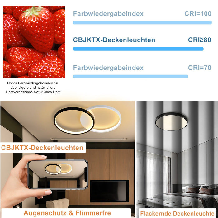 ZMH Lampada da soffitto plafoniera LED moderna bianco nero per camera letto